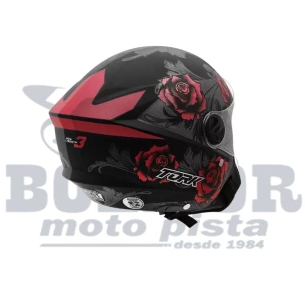 Capacete Tork New Liberty Three Flowers Vermelho-Brilhante 56 - Image 2