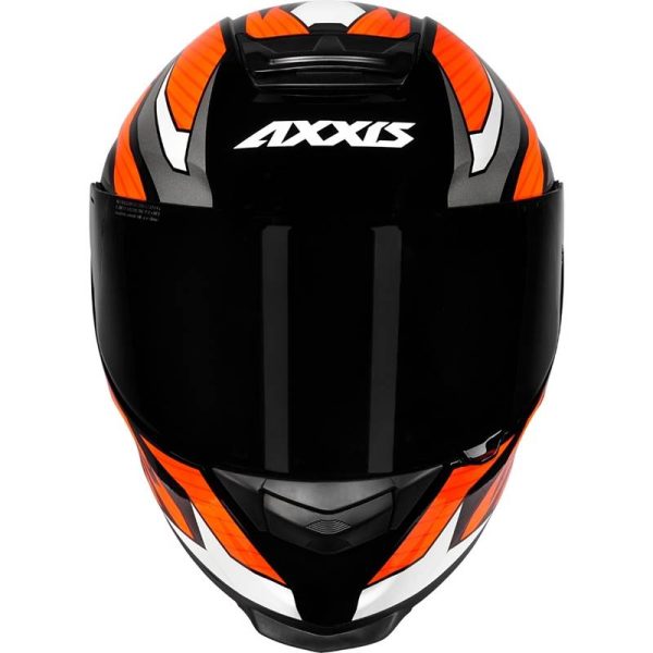 Capacete Axxis Eagle Power Brilho Preto/Laranja/Cinza Tam. 56s - Image 3