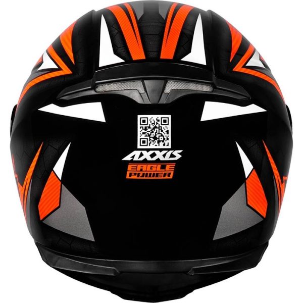 Capacete Axxis Eagle Power Brilho Preto/Laranja/Cinza Tam. 56s - Image 9