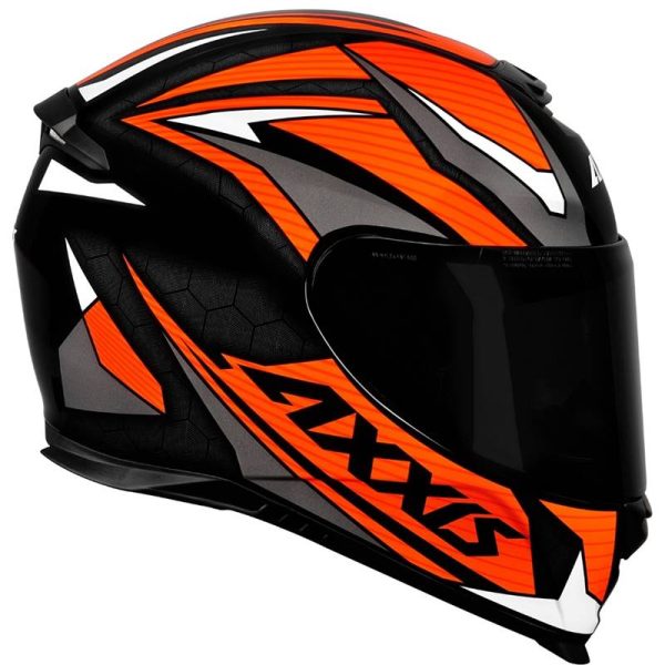 Capacete Axxis Eagle Power Brilho Preto/Laranja/Cinza Tam. 56s - Image 6