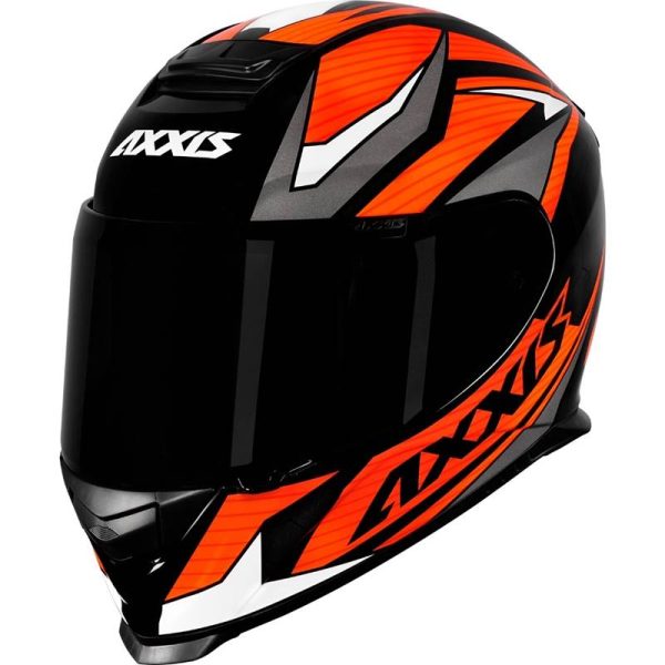 Capacete Axxis Eagle Power Brilho Preto/Laranja/Cinza Tam. 56s - Image 4