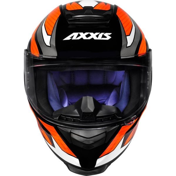 Capacete Axxis Eagle Power Brilho Preto/Laranja/Cinza Tam. 56s - Image 5