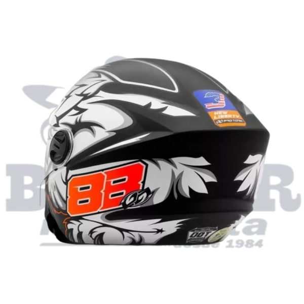 Capacete Tork New Liberty Three GP88 Preto Brilhante 56 - Image 3