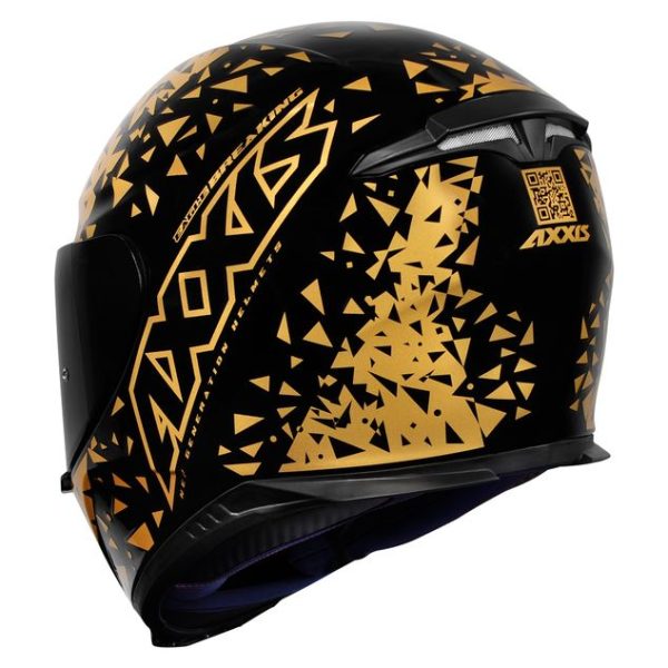 Capacete Axxis Eagle Breaking Brilho Preto/Dourado tam.58/m 501022005 - Image 2