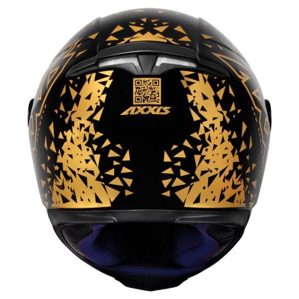 Capacete Axxis Eagle Breaking Brilho Preto/Dourado tam.58/m 501022005 - Image 3