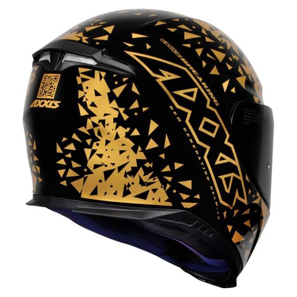 Capacete Axxis Eagle Breaking Brilho Preto/Dourado tam.58/m 501022005 - Image 4