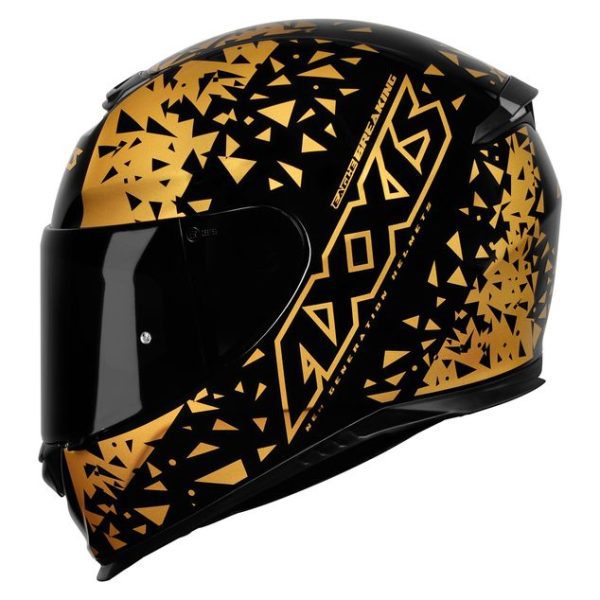 Capacete Axxis Eagle Breaking Brilho Preto/Dourado tam.58/m 501022005