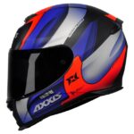 Capacete Axxis Eagle Tecno fosco Preto Com Vermelho e Azul Tam.58