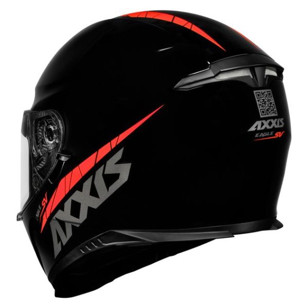 Capacete Axxis Eagle SV Solid Brilho Preto/Vermelho 62xl - Image 2