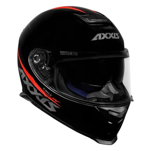 Capacete Axxis Eagle SV Solid Brilho Preto/Vermelho 56s - Image 4