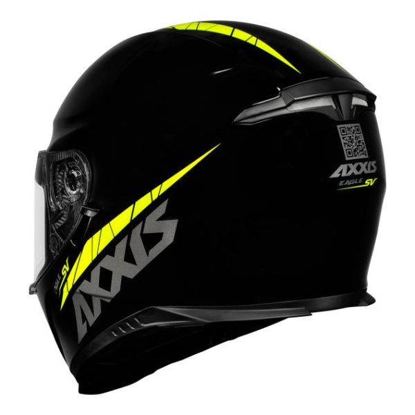 Capacete Axxis Eagle SV Solid Brilho Preto/Amarelo Tam.58m - Image 2