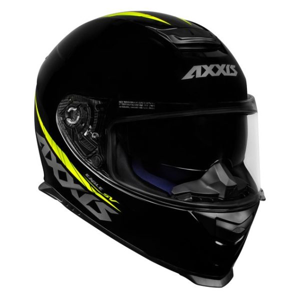 Capacete Axxis Eagle SV Solid Brilho Preto/Amarelo Tam.58m - Image 4