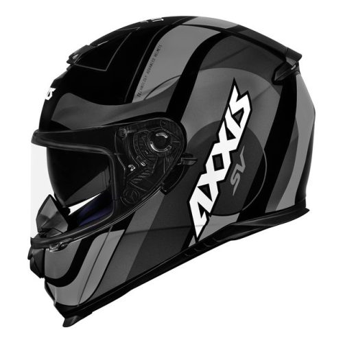 Capacete Axxis Eagle SV Smart Brilho Preto/Cinza/Cinza Tam.56/s