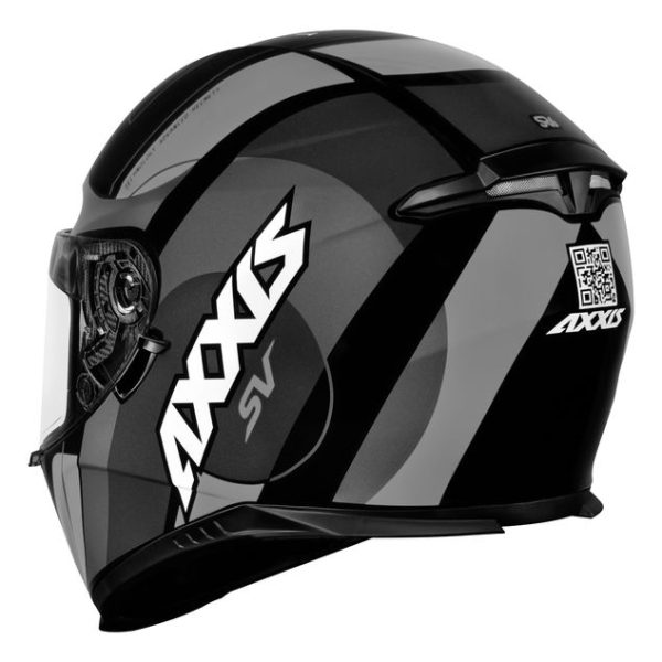 Capacete Axxis Eagle SV Smart Brilho Preto/Cinza/Cinza Tam.56/s - Image 2