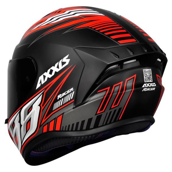 Capacete Axxis Draken Racer Fosco Preto/Verm/Cinza Tam. 56/s - Image 2