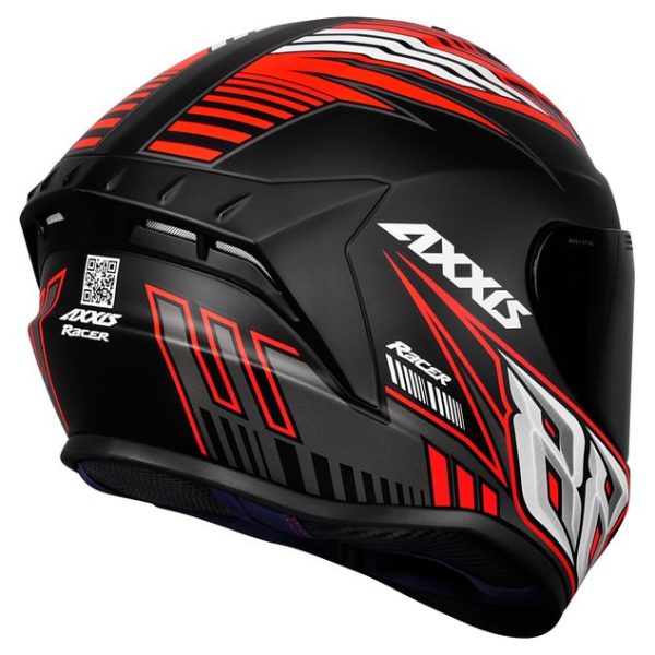 Capacete Axxis Draken Racer Fosco Preto/Verm/Cinza Tam. 56/s - Image 4