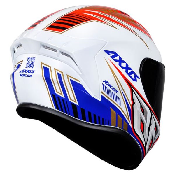 Capacete Axxis Draken Racer Gloss Branco/vermelho/Azul tamanho 58m - Image 4