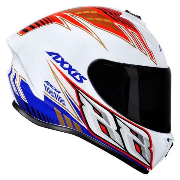 Capacete Axxis Draken Racer Gloss Branco/Vermelho/Azul 54xs - Image 5