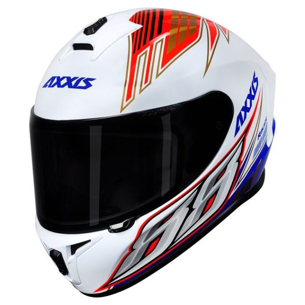 Capacete Axxis Draken Racer Gloss Branco/Vermelho/Azul 54xs - Image 9