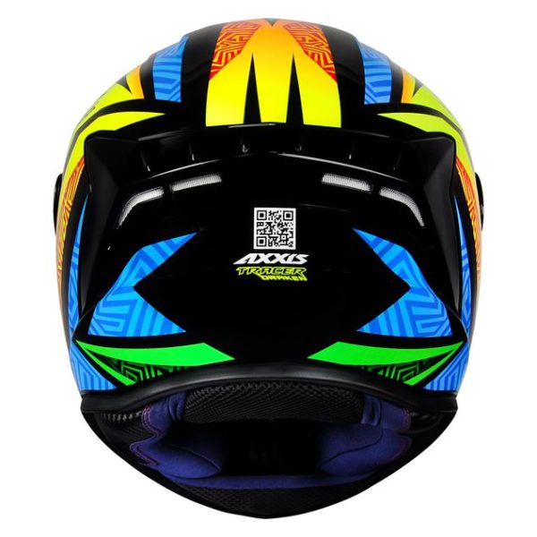 Capacete Axxis Draken Tracer Brilho Preto/laranja/Azul 58/m - Image 3