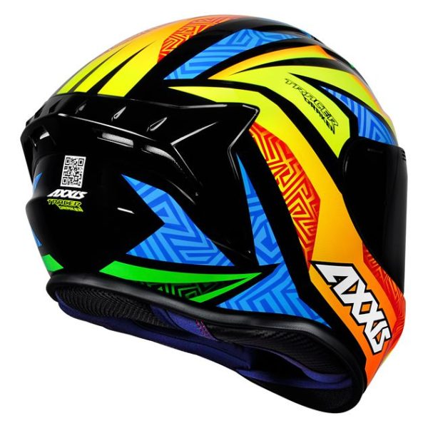 Capacete Axxis Draken Tracer Brilho Preto/laranja/Azul 58/m - Image 4