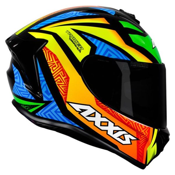 Capacete Axxis Draken Tracer Brilho Preto/laranja/Azul 58/m - Image 5