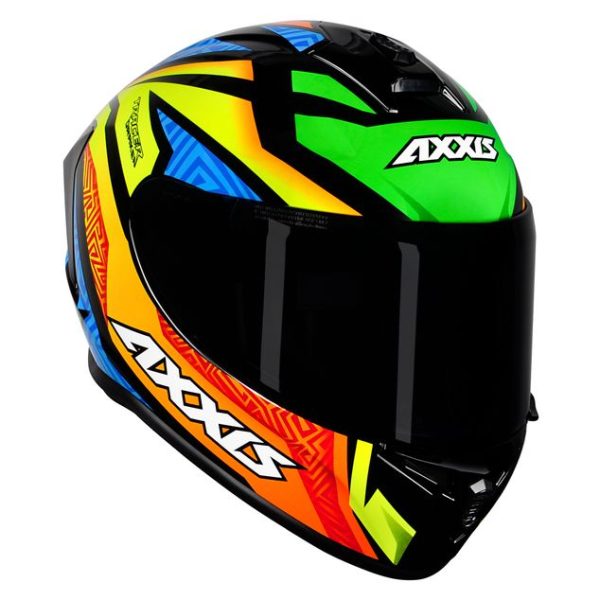 Capacete Axxis Draken Tracer Brilho Preto/laranja/Azul 58/m - Image 6