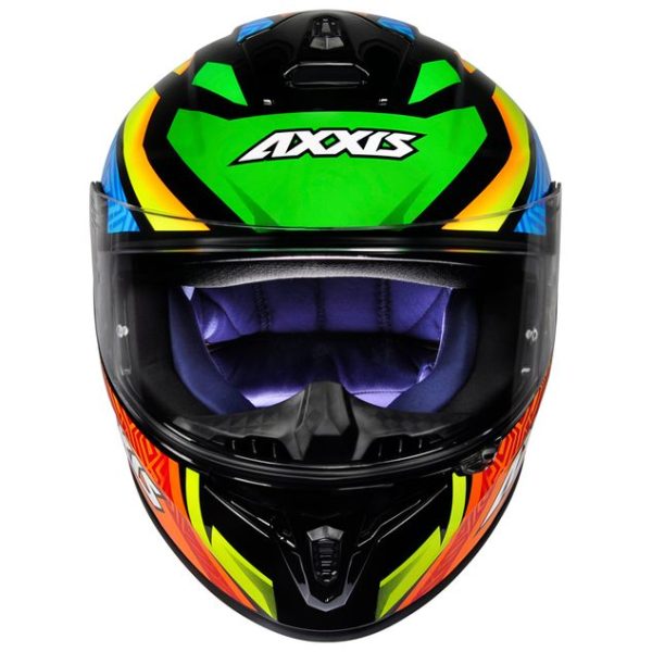 Capacete Axxis Draken Tracer Brilho Preto/laranja/Azul 58/m - Image 8