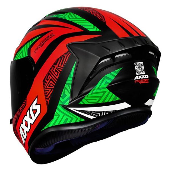 Capacete Axxis Draken Tracer Fosco Preto/Vermelho/Verde tam. 58/m - Image 9