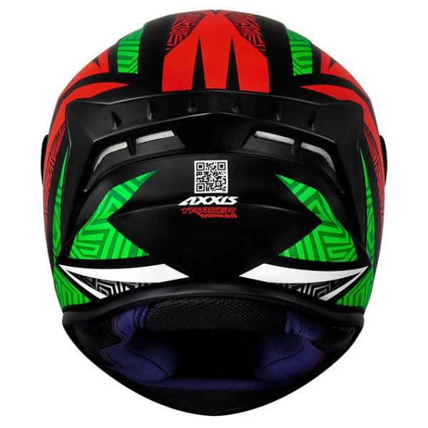 Capacete Axxis Draken Tracer Fosco Preto/Vermelho/Verde tam. 58/m - Image 7