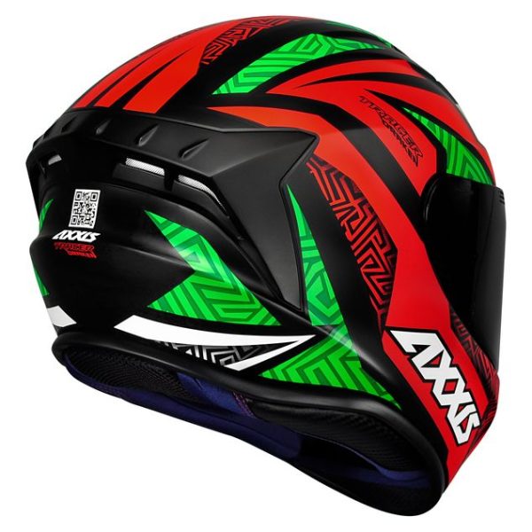 Capacete Axxis Draken Tracer Fosco Preto/Vermelho/Verde tam. 58/m - Image 8