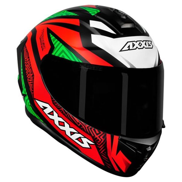 Capacete Axxis Draken Tracer Fosco Preto/Vermelho/Verde tam. 58/m - Image 2