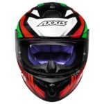 Capacete Axxis Draken Tracer Fosco Preto/Vermelho/Verde tam. 58/m - Image 6