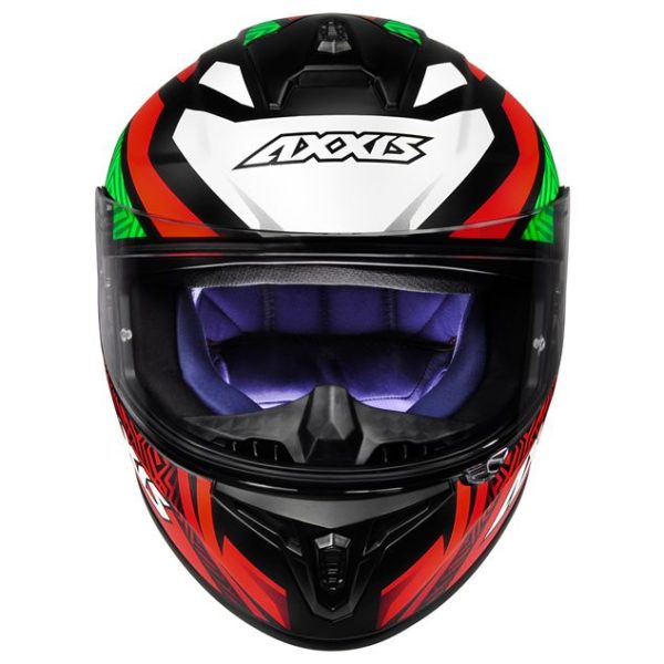 Capacete Axxis Draken Tracer Fosco Preto/Vermelho/Verde tam. 58/m - Image 6