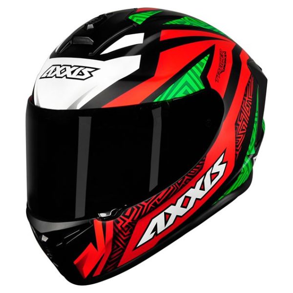 Capacete Axxis Draken Tracer Fosco Preto/Vermelho/Verde tam. 58/m - Image 5