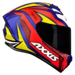 Capacete Axxis Draken Tracer Fosco Azul/Vermelho/Amarelo tam. 58m - Image 9