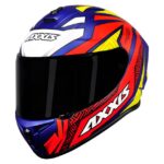 Capacete Axxis Draken Tracer Fosco Azul/Vermelho/Amarelo tam. 58m - Image 3