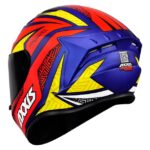 Capacete Axxis Draken Tracer Fosco Azul/Vermelho/Amarelo tam. 58m - Image 8