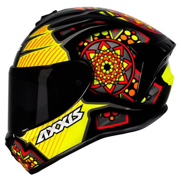 Capacete Axxis Draken Mystic Gloss Preto/Amarelo Tam 58 m