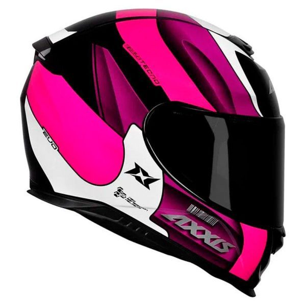 Capacete Axxis Eagle Tecno Brilho Preto/Branco/Púrpura Tam.58m - Image 4