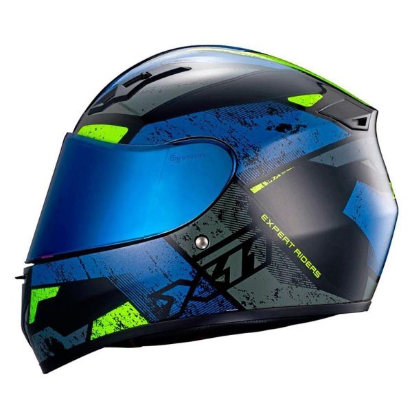 Capacete x11 Trust Pro Ballads c/Viseira Extra Azul/neon 58 - Image 2