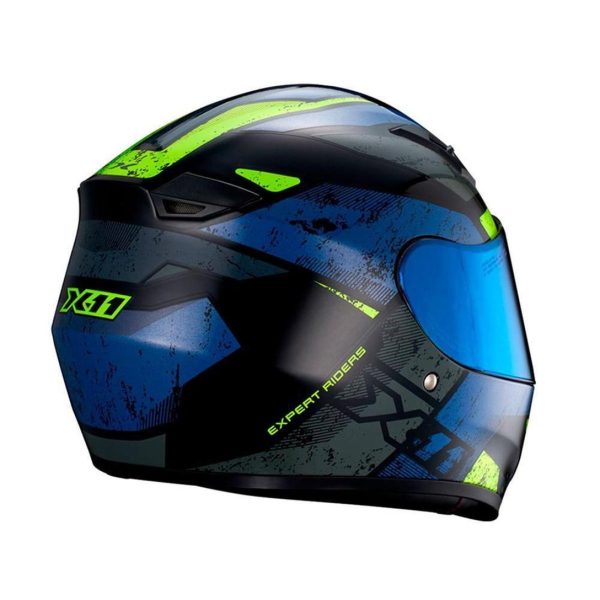 Capacete x11 Trust Pro Ballads c/Viseira Extra Azul/neon 58 - Image 3