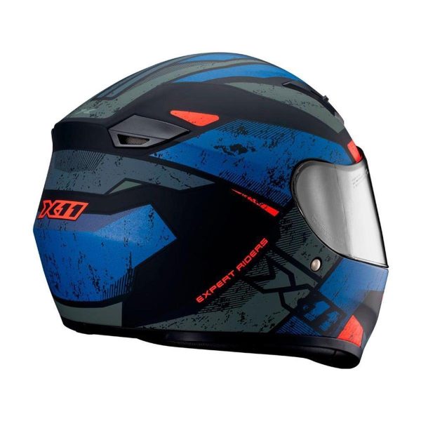 Capacete x11 Trust Pro Ballads c/Viseira Extra Azul/Laranja 58 - Image 3