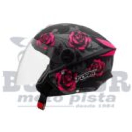 Capacete Tork New Liberty Three Flowers Pink-Fosco 56