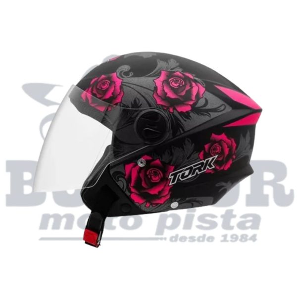 Capacete Tork New Liberty Three Flowers Pink-Fosco 56 - Image 5