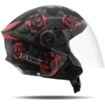 Capacete Tork New Liberty Three Flowers Vermelho Fosco 60 - Image 5