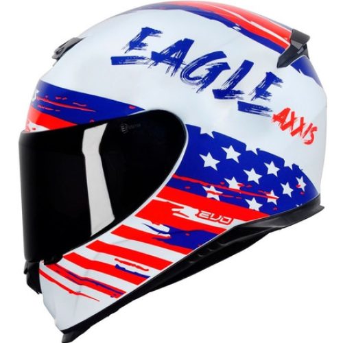 Capacete Axxis Eagle Independence Branco/Azul/Vermelho