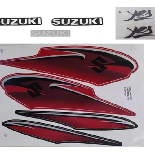 Kit Adesivos Suzuki Yes 2011 Vermelha