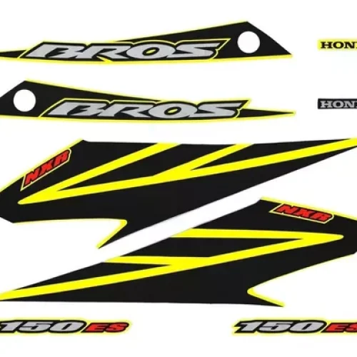 Kit Adesivos Honda Nxr Bros 150 Es 2008 Moto Amarela