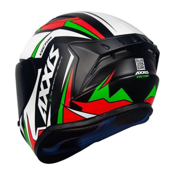 Capacete Axxis Draken Vector Matt Preto Branco Verde Vermelho Tamanho 58m - Image 3